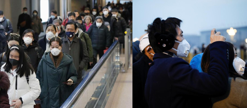 Người dân ở thành phố thủ đô Bắc Kinh (Trung Quốc) đeo khẩu trang khi đến quảng trường Thiên An Môn - Ảnh: REUTERS