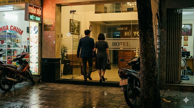 thu thập bằng chứng ngoại tình khi ra vào khách sạn