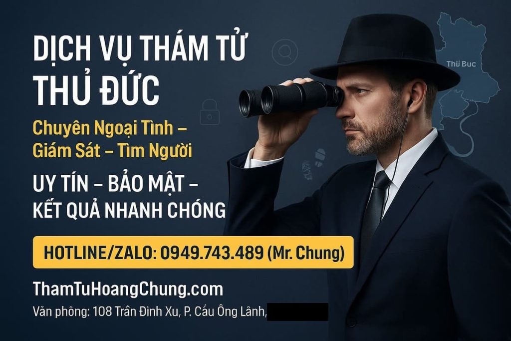 Thuê Dịch vụ thám tử tại Thủ Đức giá rẻ uy tín, chuyên theo dõi ngoại tình, tìm người mất tích, bỏ trốn, bảo mật tuyệt đối