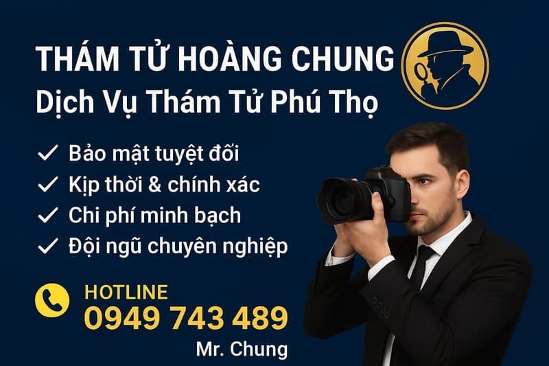 Dịch vụ thám tử tại Phú Thọ Uy tín, bảo mật tuyệt đối