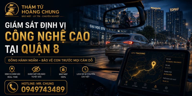 Giám sát định vị GPS công nghệ cao tại Quận 8 giúp theo dõi vị trí và lộ trình di chuyển chính xác, bảo mật tuyệt đối.