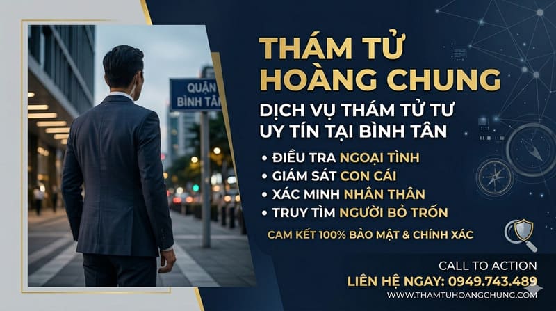 Dịch vụ thám tử uy tín tại Bình Tân Có mặt ngay!