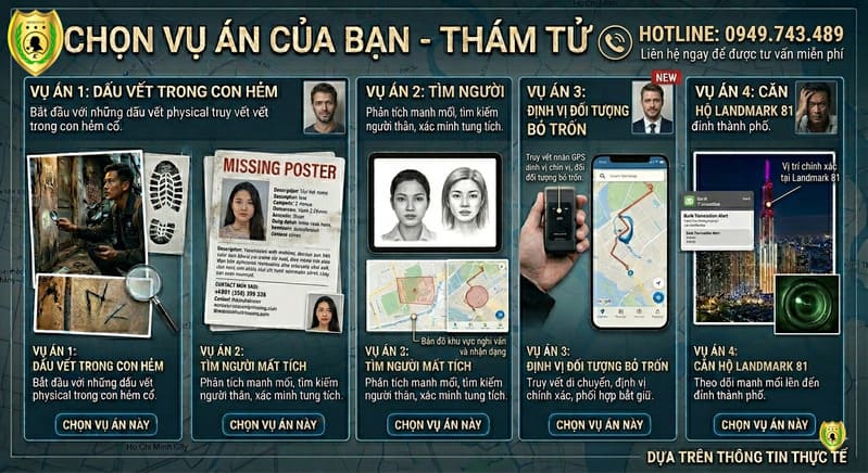 Dịch vụ thám tử tìm người thân mất tích và định vị đối tượng bỏ trốn chuyên nghiệp tại Thám tử Hoàng Chung.