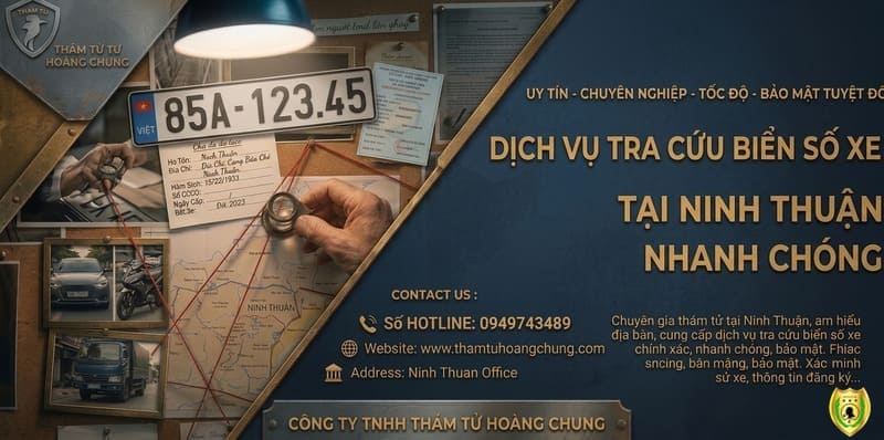 Dịch vụ tra cứu biển số xe, xác minh thông tin chủ xe chính xác 100% tại Ninh Thuận của Thám tử Hoàng Chung.