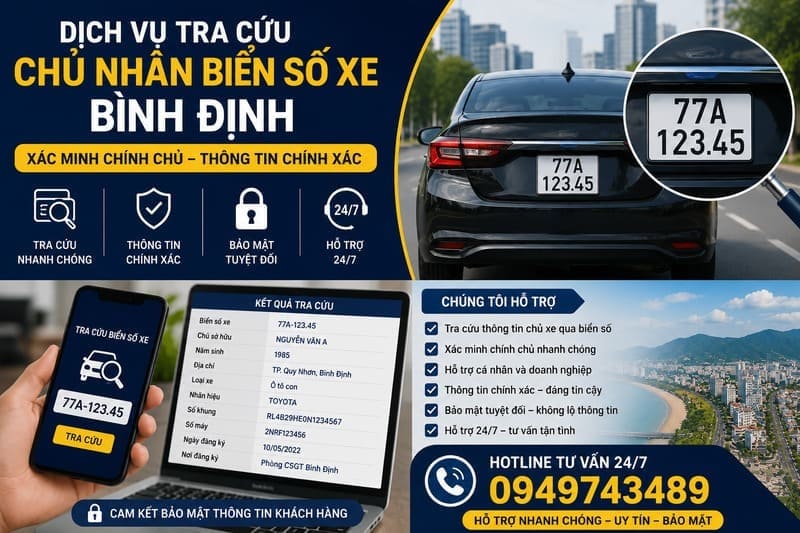 Dịch vụ hỗ trợ tra cứu biển số xe tại Bình Định