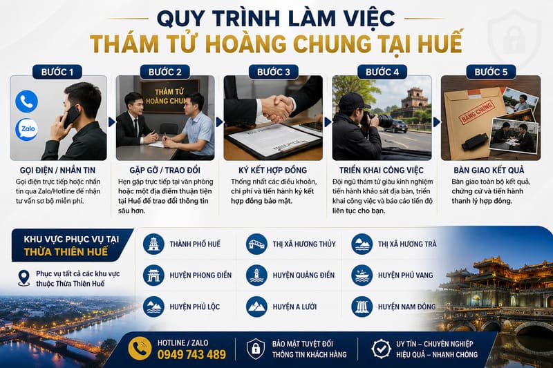 Quy trình thuê thám tử tại Huế – THÁM TỬ HOÀNG CHUNG
