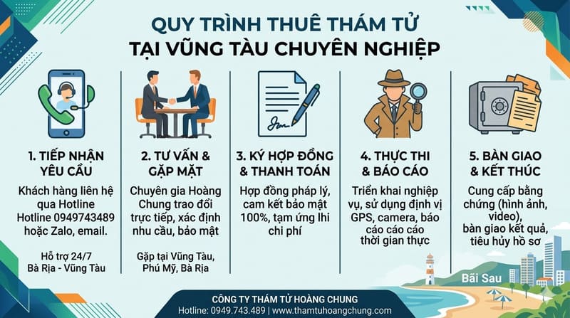 Quy trình 5 bước thuê thám tử tại Vũng Tàu chuyên nghiệp - Thám tử Hoàng Chung