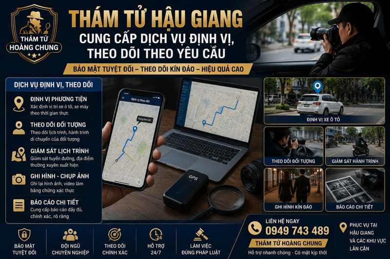 Dịch vụ định vị và theo dõi tại Hậu Giang được triển khai kín đáo nhằm hỗ trợ khách hàng xác minh thông tin nhanh chóng.