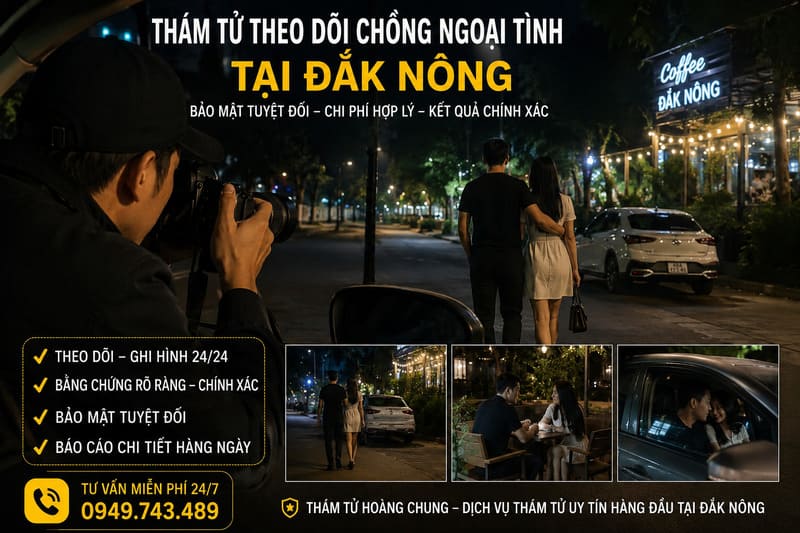 Dịch vụ thám tử tại Đắk Nông Giá Rẻ Uy tín, bảo mật TOP 1 thuê thám tử thu thập bằng chứng ngoại tình tại Đắk Nông