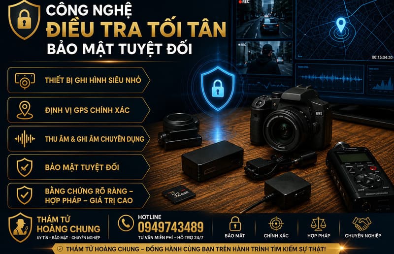 Đội ngũ thám tử tại Phú Thọ được trang bị thiết bị điều tra hiện đại, hỗ trợ thu thập thông tin chính xác, kín đáo và bảo mật trong từng vụ việc.